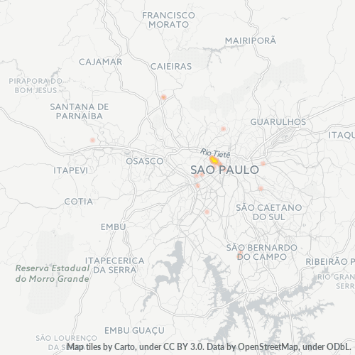 01151-000 Mapa de calor de densidad empresarial