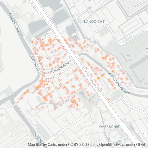 Heatmap voor postcode 3043