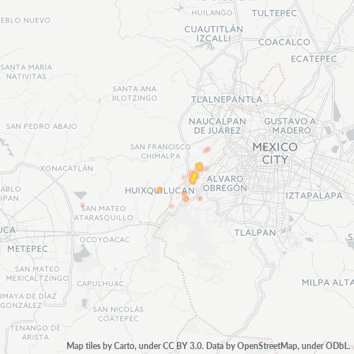 52765 Mapa de calor de densidad empresarial