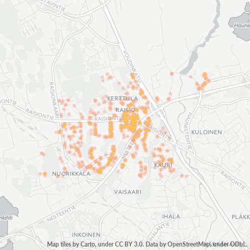 21200 Yritystiheys lämpökarttana
