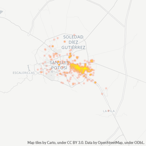 78390 Mapa de calor de densidad empresarial