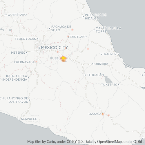 72130 Mapa de calor de densidad empresarial