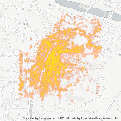 500 商業密度熱圖