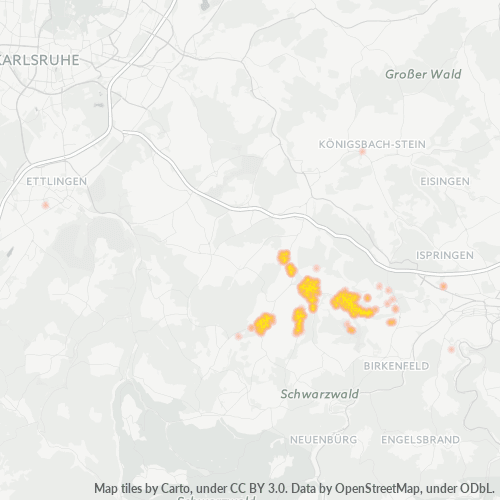 Heatmap für plz 75210