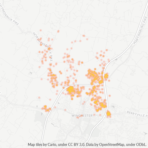22603 Business Density Heatmap