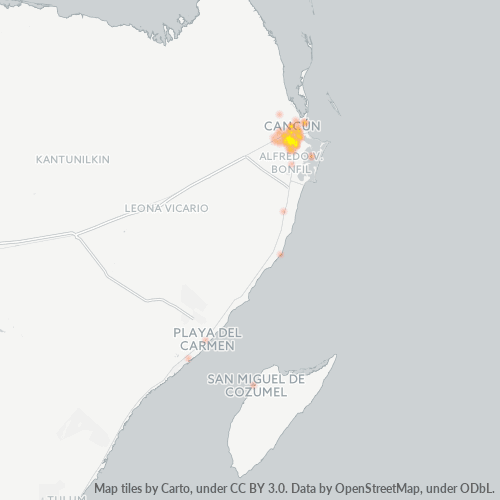 77533 Mapa de calor de densidad empresarial