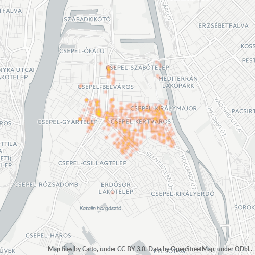 1212 Vállalati sűrűségi térkép
