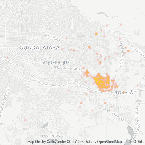 45418 Mapa de calor de densidad empresarial