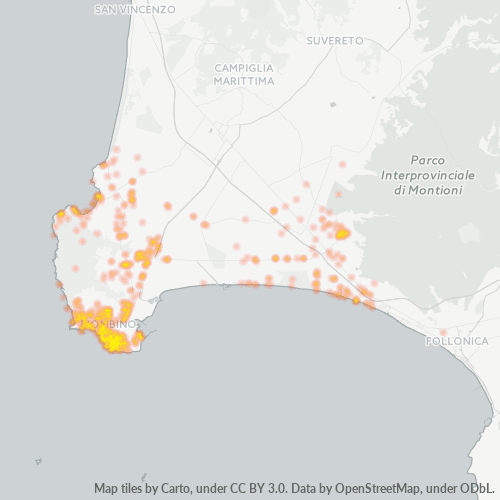Mappa di calore per cap 57025