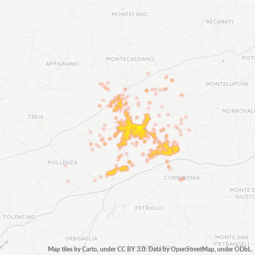 Mappa di calore per cap 62100