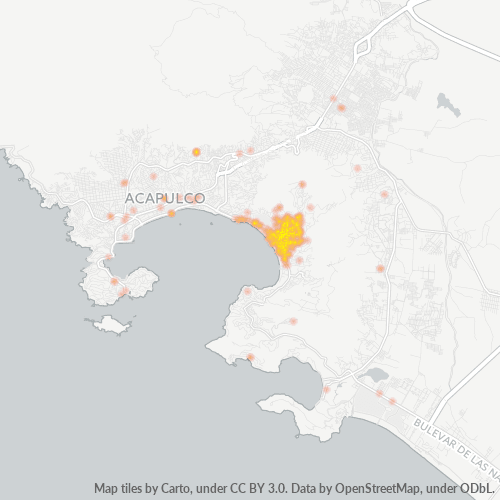 39850 Mapa de calor de densidad empresarial