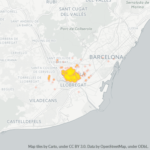 08940 Mapa de calor de densidad empresarial