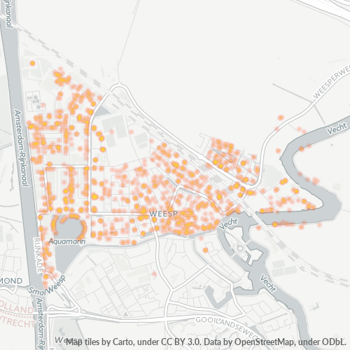 Heatmap voor postcode 1382