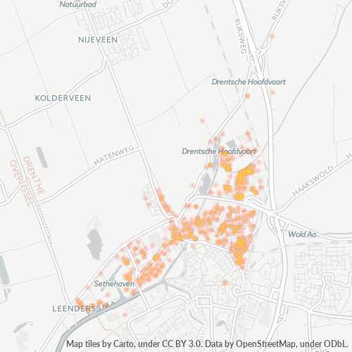 Heatmap voor postcode 7942