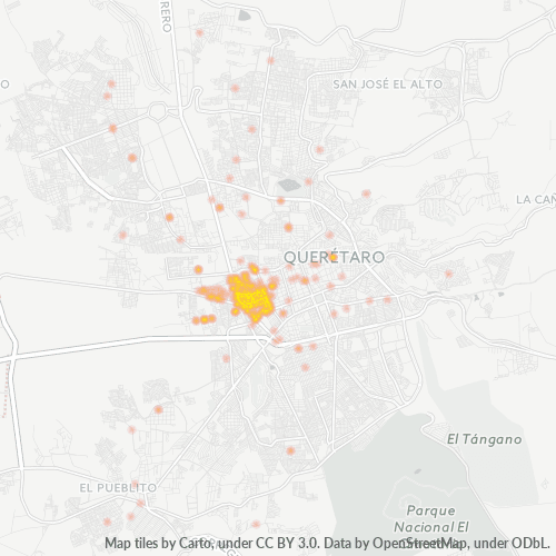 76010 Mapa de calor de densidad empresarial