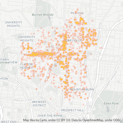 45219 Business Density Heatmap