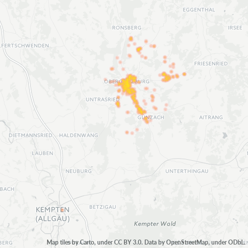 Heatmap für plz 87634