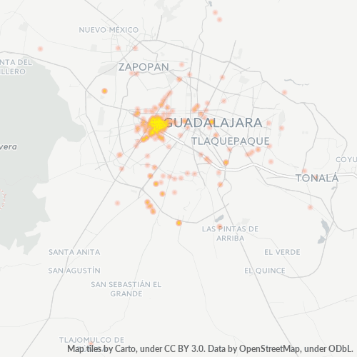44520 Mapa de calor de densidad empresarial