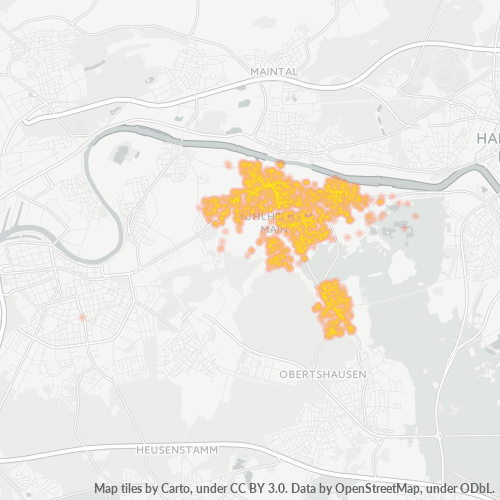 Heatmap für plz 63165