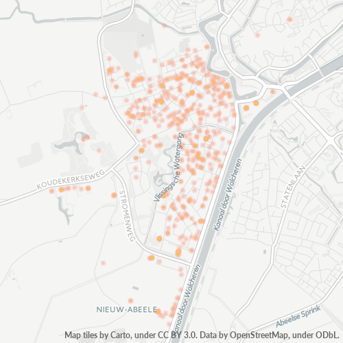 Heatmap voor postcode 4335