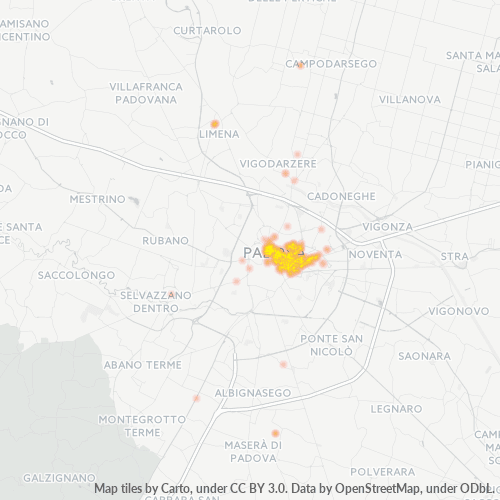 35131 Mappa di concentrazione per la densità di aziende