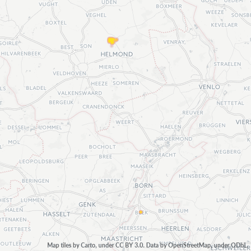 Heatmap voor postcode 5741
