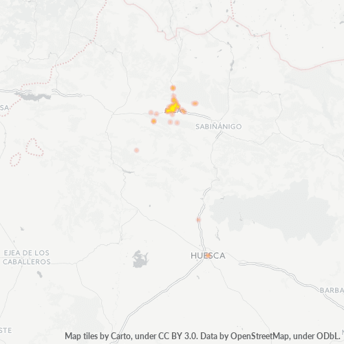 Mapa de calor para código postal 22700