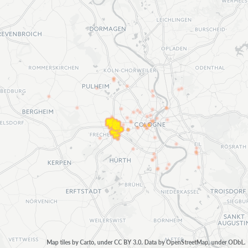 Heatmap für plz 50858