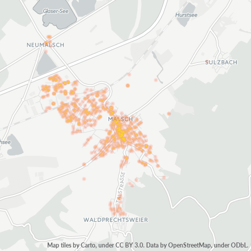 Heatmap für plz 76316