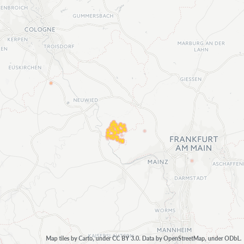 Heatmap für plz 56357