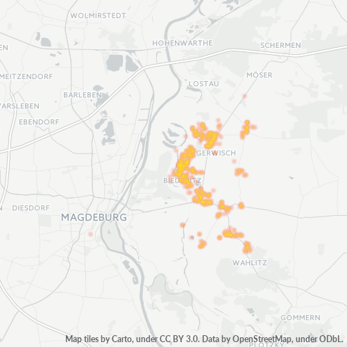 Heatmap für plz 39175