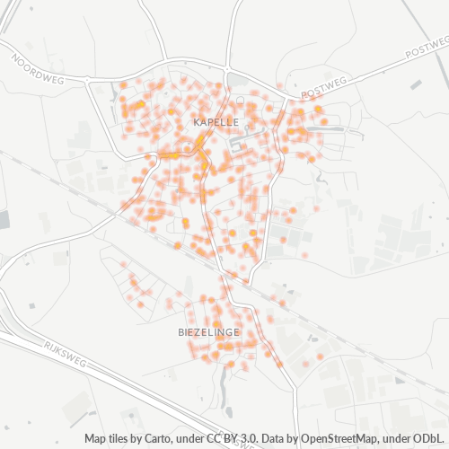 Heatmap voor postcode 4421