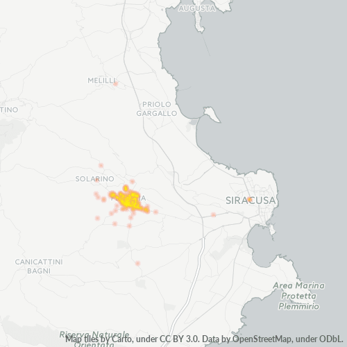 96014 Mappa di concentrazione per la densità di aziende