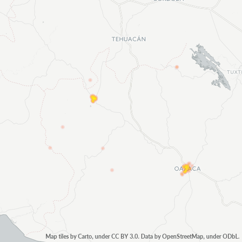 69000 Mapa de calor de densidad empresarial