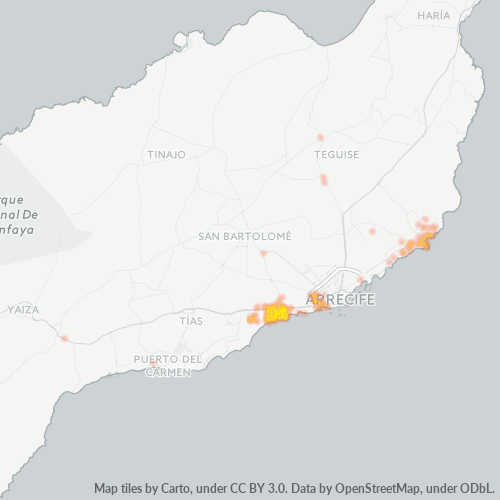 Mapa de calor para código postal 35509
