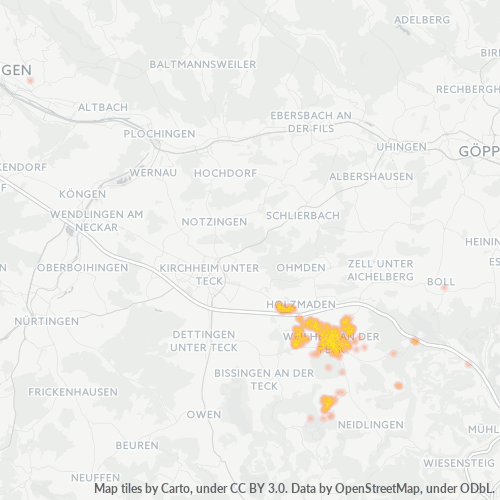 Heatmap für plz 73235