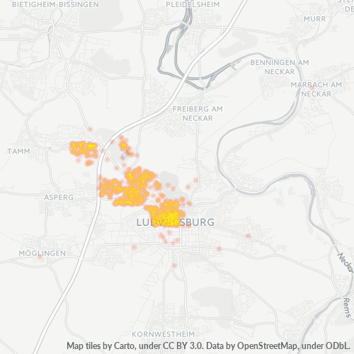Heatmap für plz 71634