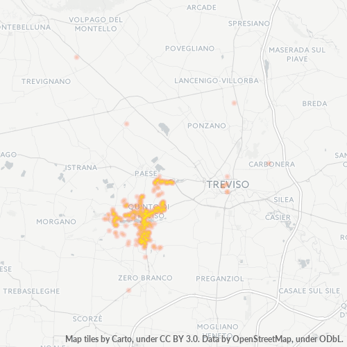 Mappa di calore per cap 31055
