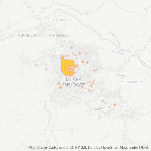 91130 Mapa de calor de densidad empresarial