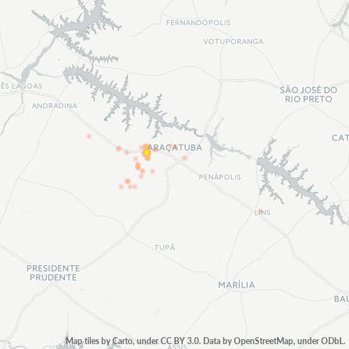 16700-000 Mapa de calor de densidad empresarial
