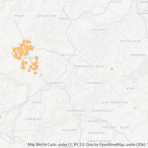 Heatmap für plz 54636