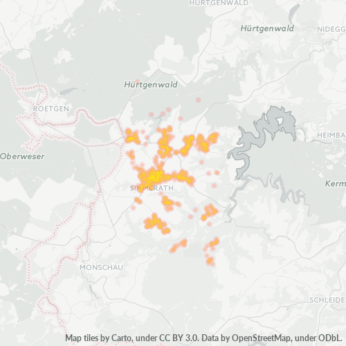 Heatmap für plz 52152