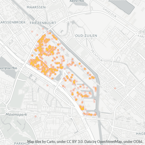 Heatmap voor postcode 3542