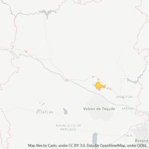 46400 Mapa de calor de densidad empresarial