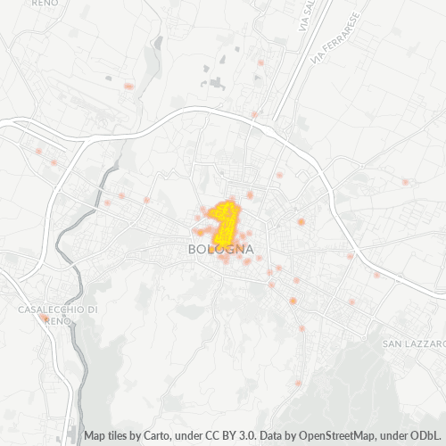 40121 Mappa di concentrazione per la densità di aziende