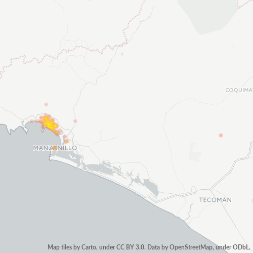 28869 Mapa de calor de densidad empresarial