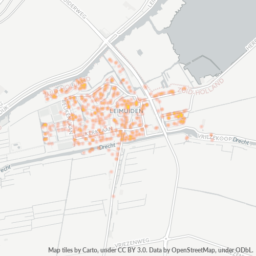 Heatmap voor postcode 2451