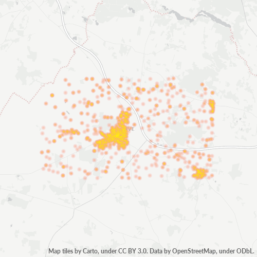 7323 Heatmap over forretningstæthed