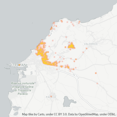 Mappa di calore per cap 91016