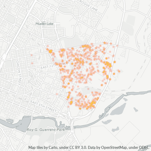 78721 Business Density Heatmap